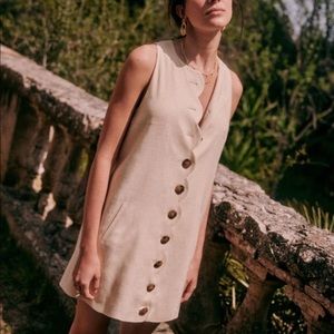 Sezane Mannie Linen Blend Dress Size 2